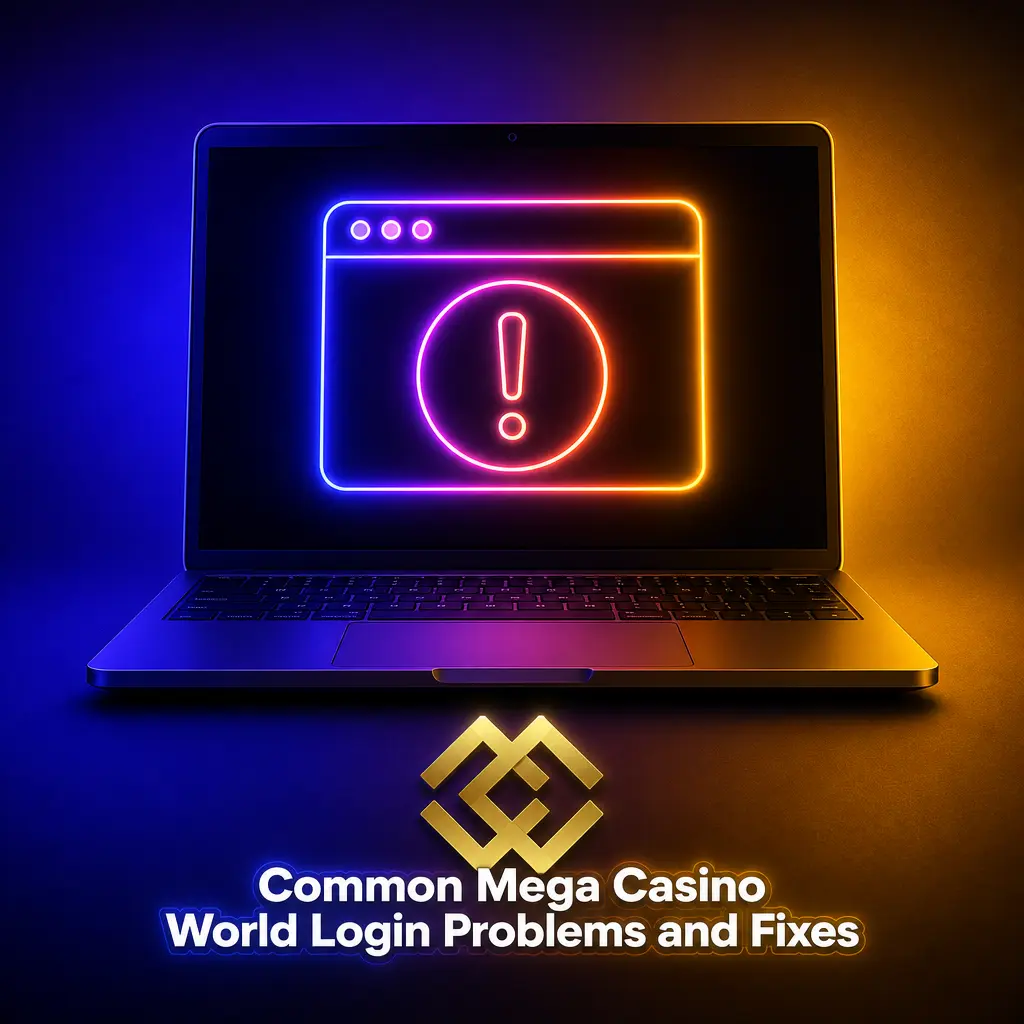 Mega Casino World login troubleshooting screen