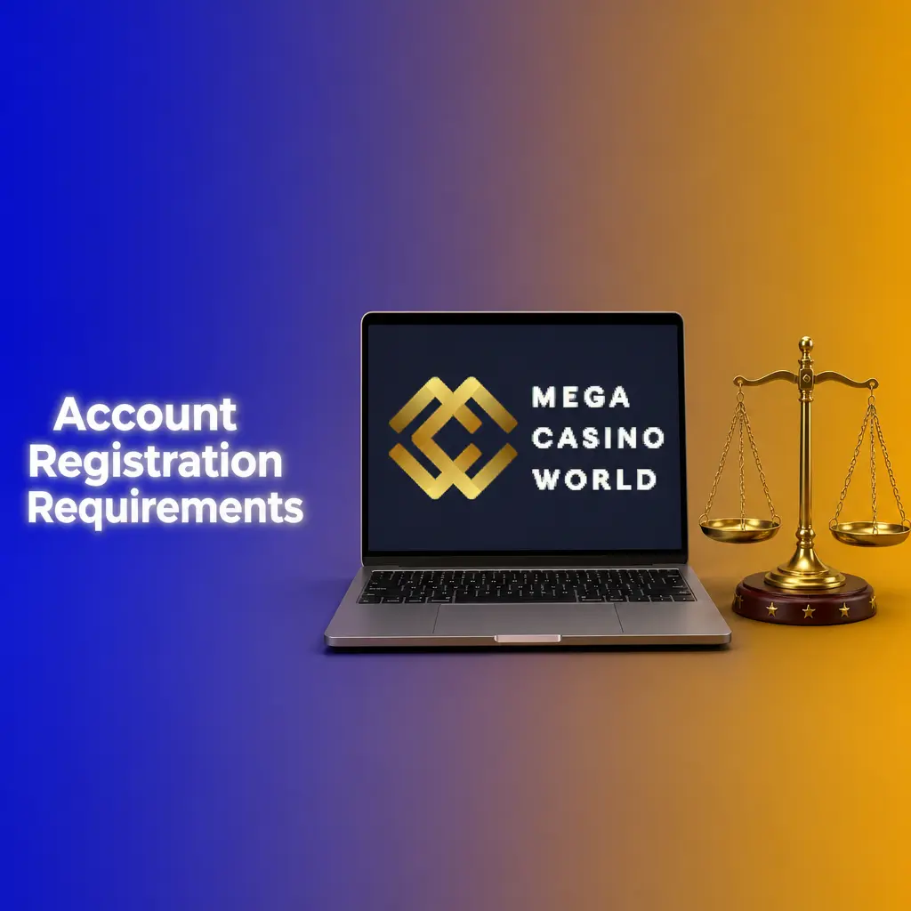 Player completing account registration form at Mega Casino World