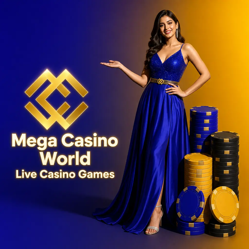 Live dealer at a Mega Casino World casino table