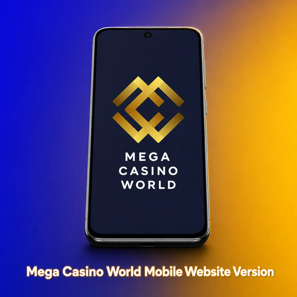 Mega Casino World mobile website on a smartphone